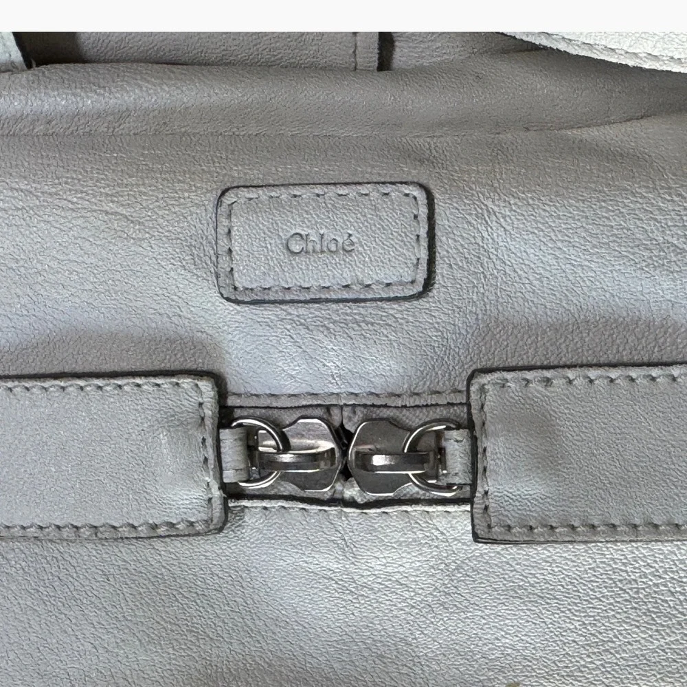 Chloe Saskia White Leather Shoulder Bag Silver Hardware‎ Italy Y2K